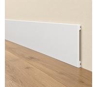 Battiscopa SQUADRATO BIANCO Passacavo 250x13mm in POLIMERI - Polistrutturato (prezzo al metro)