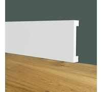 Battiscopa SQUADRATO BIANCO PASSACAVO 50x10x2000mm in POLIMERI - Polistrutturato