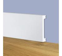 Battiscopa SQUADRATO BIANCO Passacavo 75x13mm in POLIMERI - Polistrutturato (prezzo al metro)