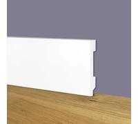 Battiscopa Zoccolino BIANCO Squadrato passacavo 70x15x2000mm in POLIMERI - Polistrutturato
