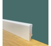 BATTISCOPA ZOCCOLINO in legno MASSELLO di ABETE 40X12 Squadrato bianco (prezzo al metro)