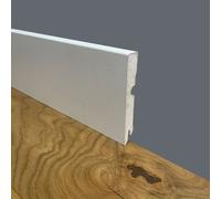 Eternal Parquet BATTISCOPA ZOCCOLINO passacavo Squadrato in Fibra di Legno COMPATTA 95X15 Bianco