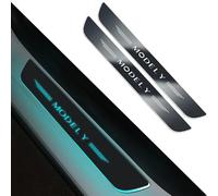 Battitacco per Tesla Model Y, 4 Pezzi, Protezioni per Battitacco, Induzione Magnetica, Luce LED, Barra Illuminata per Soglia Auto, Accessori Auto