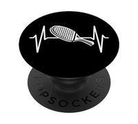 Battiti del cuore colpo di EKG dei pipistrelli di ping-pong PopSockets PopGrip Adesivo