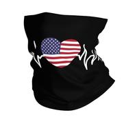 Battito Cardiaco Amo La Bandiera del Cuore degli Stati Uniti Uomo Donna Ghetta da Collo Traspirante Sciarpa A Tubo Multiuso Passamontagna per Yoga Escursionismo Traspirante