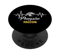 Battito cardiaco con un falco pellegrino uccello falconeria Birdwatching PopSockets PopGrip Adesivo