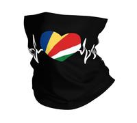 Battito Cardiaco delle Seychelles Amo La Bandiera A Forma di Cuore delle Seychelles Donna Uomo Sciarpa al Collo Durevole Sciarpa A Tubo Antivento Bandana per Motocicletta Yoga Traspirante