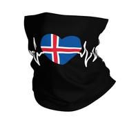 Battito Cardiaco Islandese Amo La Bandiera del Cuore Dell'Islanda Unisex Bandana Traspirante Headwrap Multiuso Sciarpa al Collo per Motocicletta Traspirante Yoga