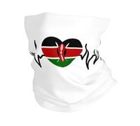 Battito Cardiaco Keniota Amo La Bandiera del Cuore del Kenya Unisex Ghetta da Collo Multifunzione Bandana Elastico Sciarpa al Collo per Pesca Yoga Escursionismo