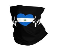 Battito Cardiaco Nicaraguense Amo La Bandiera del Cuore del Nicaragua Donna Uomo Ghetta da Collo Traspirante Sciarpa al Collo Multiuso Headwrap per Yoga Pesca Sports
