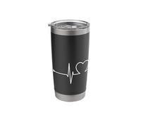 Battito cardiaco Peace ECG curva pace icona Bicchiere termico in acciaio inox doppia parete