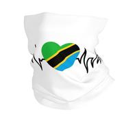Battito Cardiaco Tanzaniano Amo La Bandiera del Cuore della Tanzania Uomo Donna Passamontagna Elastico Scaldacollo Multifunzione Sciarpa al Collo per Pesca Yoga Motocicletta