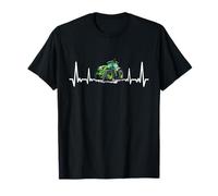 battito cardiaco trattore trattore agricoltore contadino ECG regalo contadino Maglietta