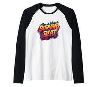 Battito feroce con Fiamme per Uno Sguardo ardente Maglia con Maniche Raglan