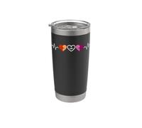 Battito Lesbico Tre Cuori Minimal Stile Orgoglio Bicchiere termico in acciaio inox doppia parete