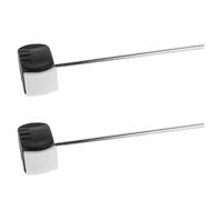 Battitore per Pedale della Grancassa in Acciaio Inox 2 Pezzi | Testa Feltro Nera, Forma Percussiva a Doppia Faccia, Ricambio per Batteria e Pedaliera