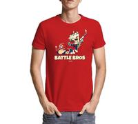 Battle Bros 199 - Maglietta da uomo a maniche corte, rosso, XL