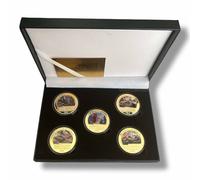 Battle For Berlin Seconda Guerra Mondiale x5 Placcato Oro Moneta Set IN Scatola