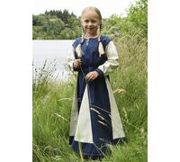 Battle-Merchant Abito Bambino Vichinghi Solveig Blu/Natur Medievale, Cotone