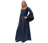 Battle-Merchant - Abito Medievale Burglinde con Maniche a Tromba Lunghe in Cotone - Larp Vichingo