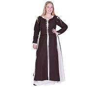 Battle-Merchant Abito medievale da donna, in cotone, marrone, L