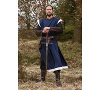 Battle-Merchant Eckhart - Tunica/Casacca Medievale - Ideale Come Costume da Cavaliere - Tinta Unita/a Scacchi - Blu/Bianco Sporco - S/L