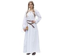 Battle-Merchant Ana - Abito donna medievale - per costume vichingo e giochi di ruolo dal vivo (LARP) - bianco - XL