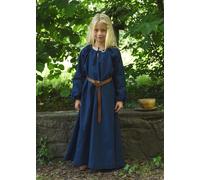 Battle-Merchant Ana Abito Medioevale Bambina Blu in Cotone