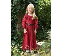 Battle-Merchant Ana Abito Medioevale Bambina Rosso in Cotone