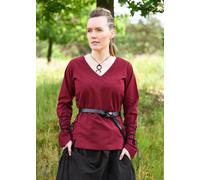 Battle-Merchant Blusa Medievale Aila Con Lacci, Bordeaux Medievale