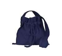 Borsa a tracolla medioevale in tela in quattro colori - con nastro intrecciato - da donna - blu
