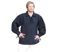 Battle-Merchant Camicia Del Tardo Medioevo In Cotone, Nera