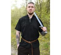 Battle-Merchant Camicia Medievale, A Maniche Corte, Nera