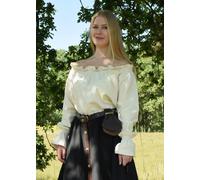 Battle-Merchant Camicia Medievale Carmen Blusa in Cotone Naturale - Donna