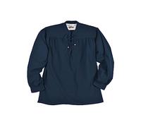 Battle-Merchant Camicia medievale Ludwig cotone | Camicia da uomo ampia con lacci a maniche lunghe LARP Vichinghi Abbigliamento tradizionale | Nero/Bianco/Naturale/Blu S/M/L/XL/XXL/3XL, Blu, S