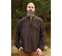 Battle-Merchant Camicia Medievale Ludwig, Marrone Medievale Vichingo LARP