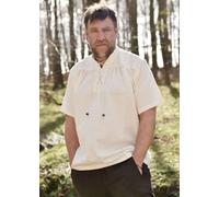 Battle-Merchant Camicia Medievale, Maniche Corte, Naturale