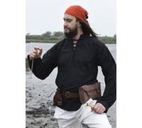 Battle-Merchant Camicia Medioevale Ludwig, Nero - Camicia LARP Wikinger