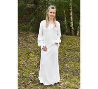 Battle-Merchant Camicia Notturna Medioevo Leggero Con Effetto Crinkle Bianco