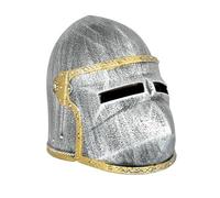Battle-Merchant Casco da cavaliere per bambini, con visiera pieghevole, in plastica, per travestimento da cavaliere