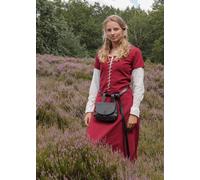 Battle-Merchant Cotehardie Senza Maniche Ava Vestito Medioevale Rosso Vino