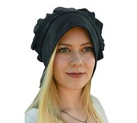 Battle-Merchant Cuffia Medioevale a Pieghe morbide - da Donna - Nero