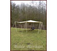 Battle Merchant di Alta qualità telone stoccaggio antistrappo/Parasole Triangolare con Anelli, 350 g/m², Naturale Larp Diverse Misure, Beige, Größe 3 x 4 m