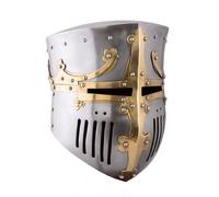 Battle-Merchant Elmo Da Cavaliere Kreuzritter 13° Secolo 1,6 Mm Acciaio Medioevo