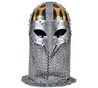 Battle-Merchant Elmo Viking Brillenhelm con Spangenhelm e Brünne a Catene
