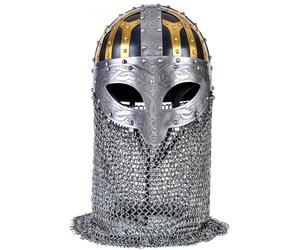 Battle-Merchant Elmo Viking Brillenhelm con Spangenhelm e Brünne a Catene
