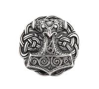 Battle-Merchant Fibbia per cintura - Martello di Thor in Schonen - Vichingo - Thor - Odin - Martello colore argento