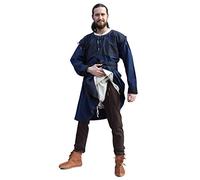 Battle-Merchant - Gamba medievale con paracolpi da uomo, in cotone, per Carnevale e giochi di ruolo, abbigliamento LARP, marrone, taglia XXL