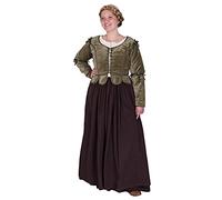 Battle-Merchant Giacca medievale da donna Griselda in velluto di cotone, a maniche lunghe con lacci, costume