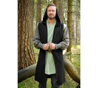 Battle-Merchant Gilet Lorun Surcot Nero In Cotone Senza Maniche LARP